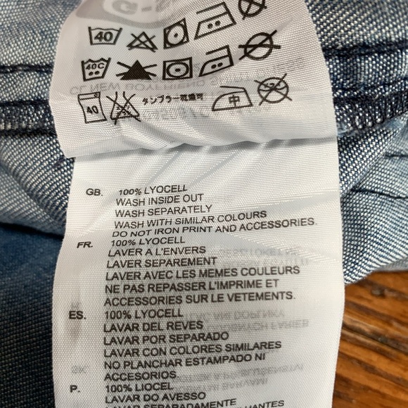 G-Star RAW Denim CL New Boyfriend Shirt Dress Women’s Snap Front Size Medium - Picture 16 of 17